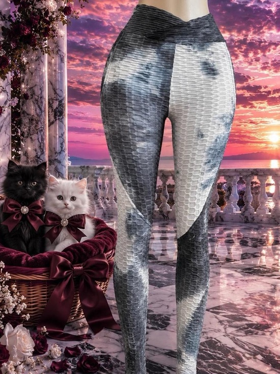Pants - Premium Pets Fish Leggings in Black & White